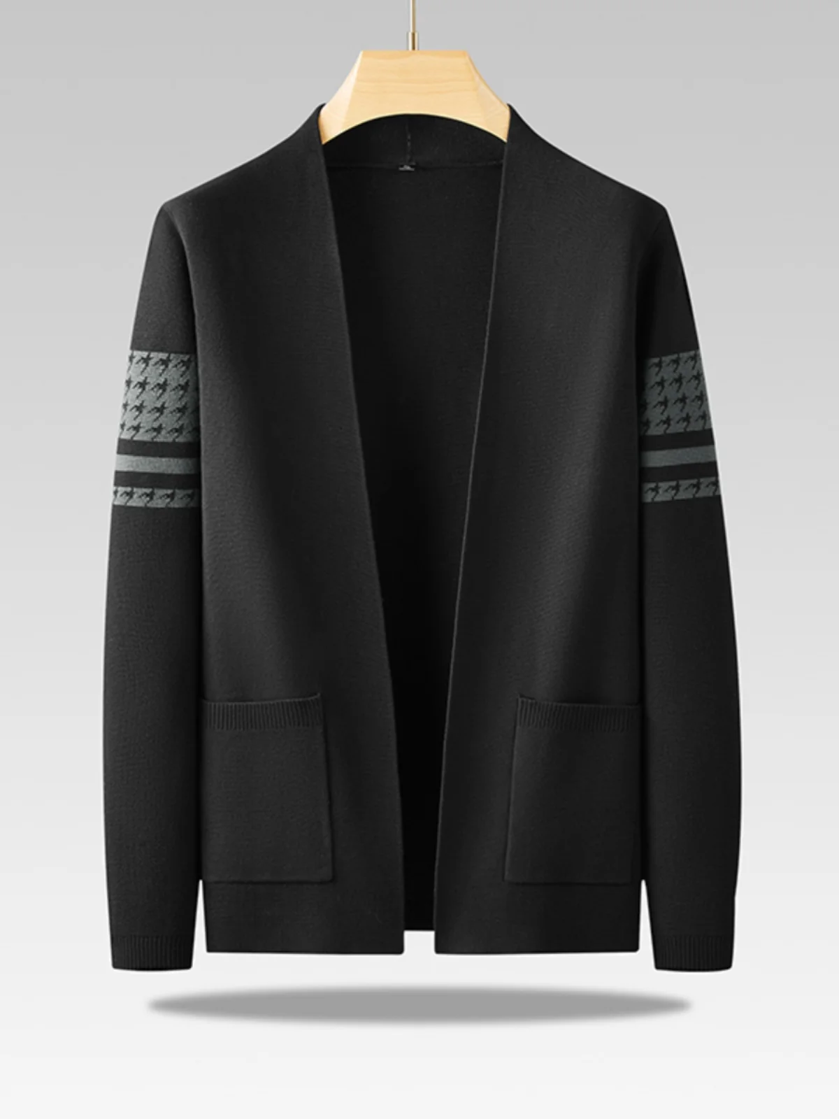 

plus Size Knitted Cardigan Casual V-Ne Men's Outerwear Elastic Loose Fit Faion Urban Sle Long Sve Busin Casual