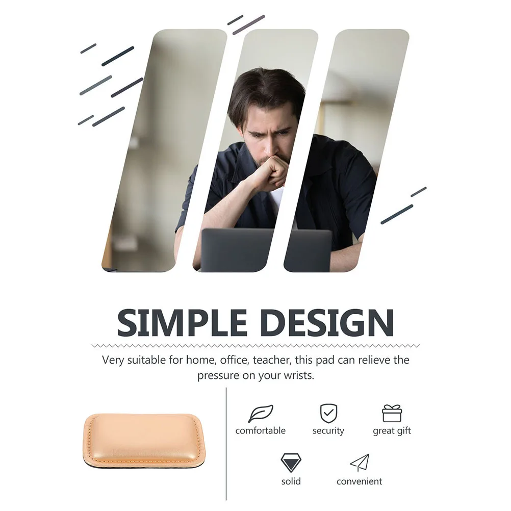 

2Pcs Mouse Wrist Rest PU Material Rectangular Ergonomic Office Hand Cushion Gaming Wrist Support Fatigue Relief