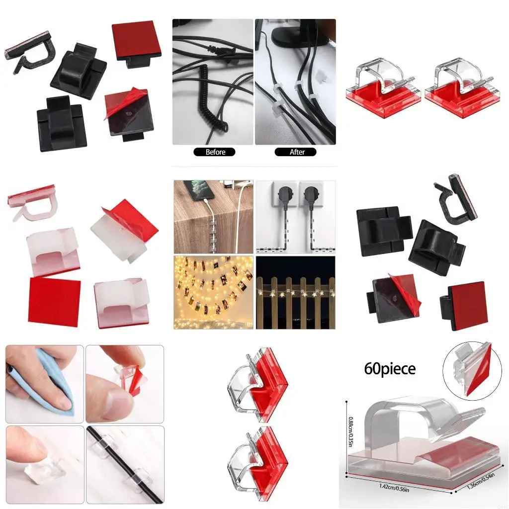 

Q81C Организаторы шнура Организаторы пластиковой дизайн универсальный клип управление кабелями Сильные клейки Организаторы шнур