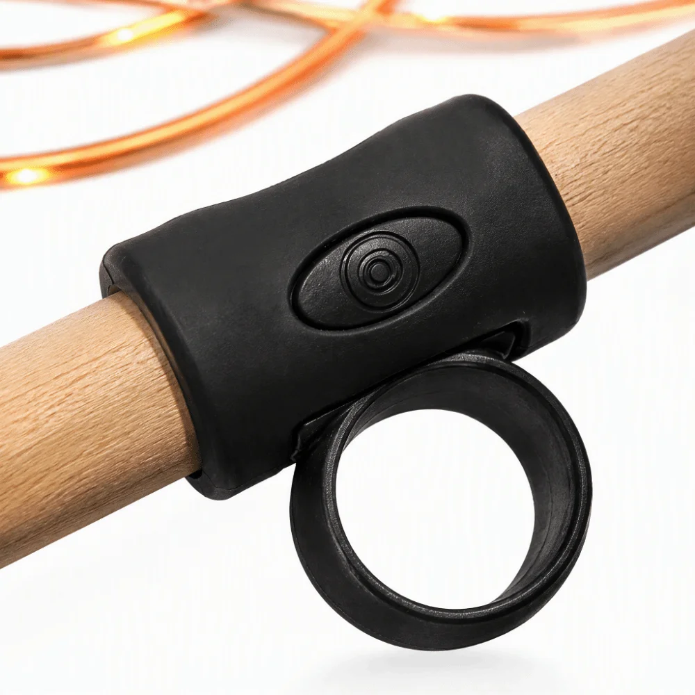 2PCS 5# Size Drumstick Control Clip Finger Ring Design Silicone Drumstick Finger Ring Black Anti Slip Drumstick Grip For Drummer
