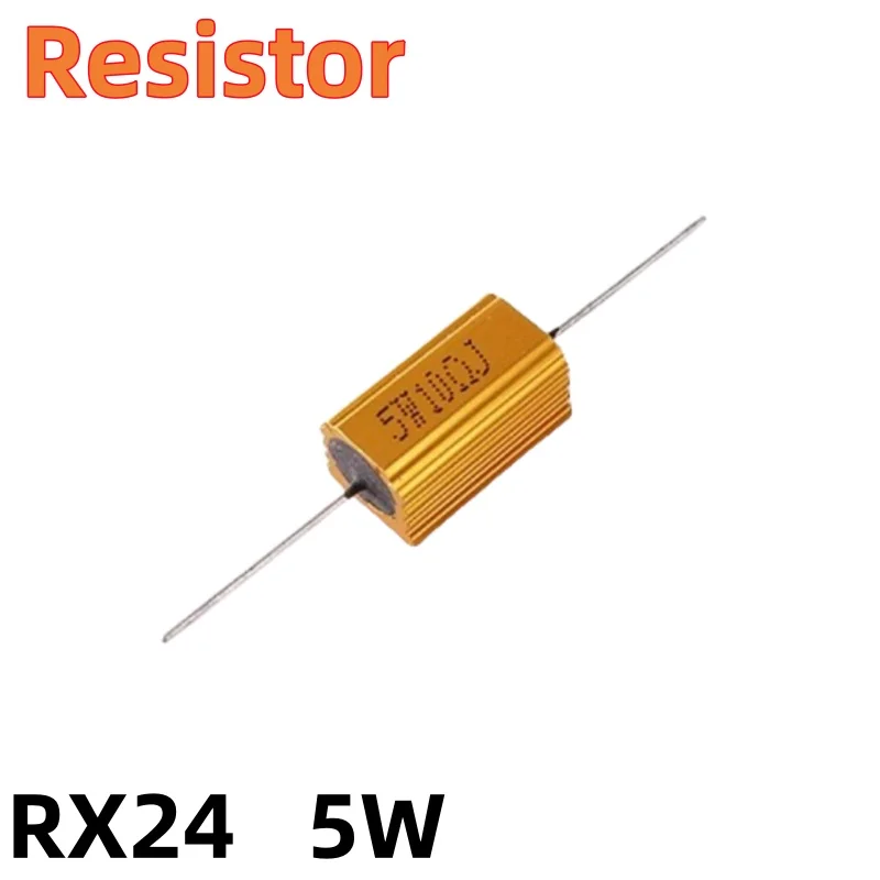 RX24 5W Aluminum power metal shell wire wound resistor 10 22 33 47 50 60 80 100 200 220 330 470 500ohm 0.1R-300K