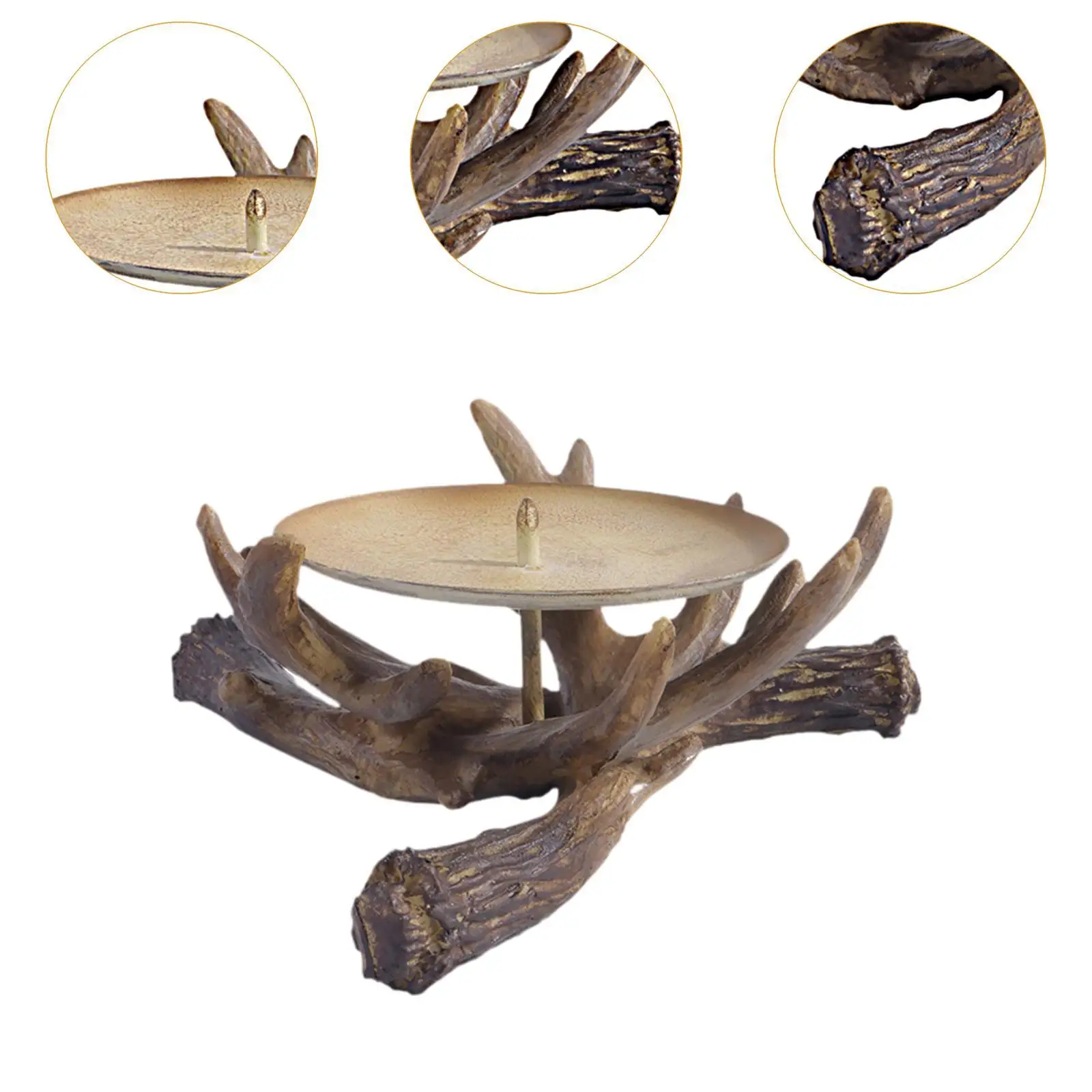 Suporte de vela antler artesanato castiçal rústico para mesa quarto casa