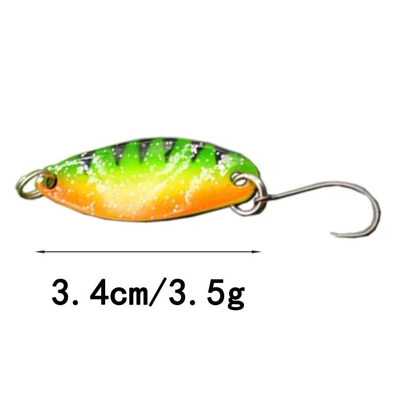 7 sztuk/partia 3.5g 3.4cm sprzęt wędkarski przynęta wędkarska metalowa łyżka przynęta przynęta na pstrąga Bass łyżki małe twarde cekiny Spinner łyżka — zdjęcie 3