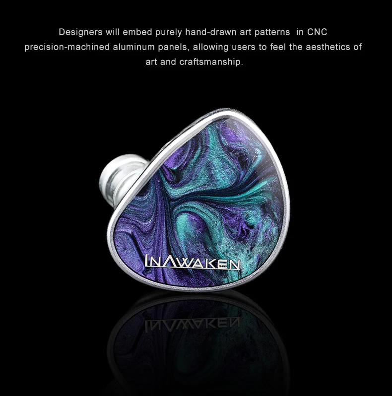 INAWAKEN DAWN Ms IEM Kopfhörer Lila-Gold-Membran-Dynamik-Treiber mit abgeschirmtem OFC-Kabel für Audiophile-Musiker – Detail 6
