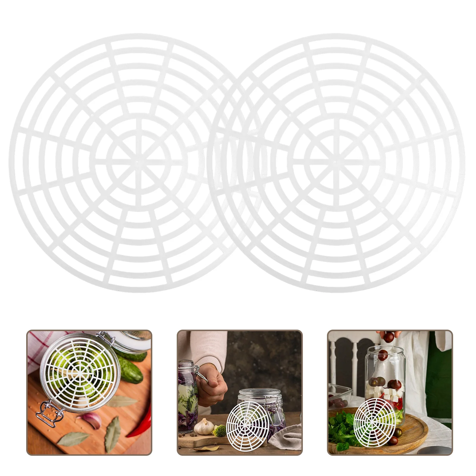 

5 Pcs Vegetable Press Fermentation Tool Pressure Net Fermenting Jar Accessory White Helper