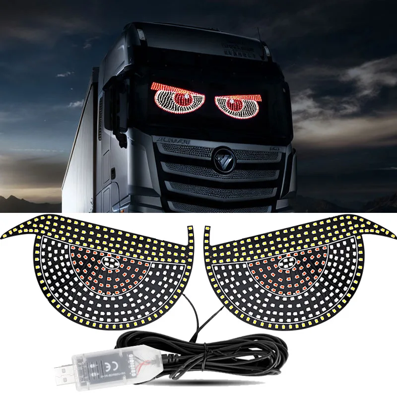 

Домашний автомобиль, высокая яркость, переднее и заднее лобовое стекло, Интернет-стиль знаменитостей, динамический светодиодный светильник «Око демона», предотвращающий столкновение D