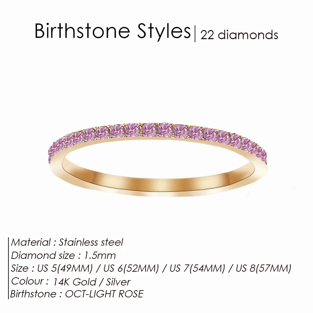 Women's Exquisite Birthstone Multi-Color Crystal Ring