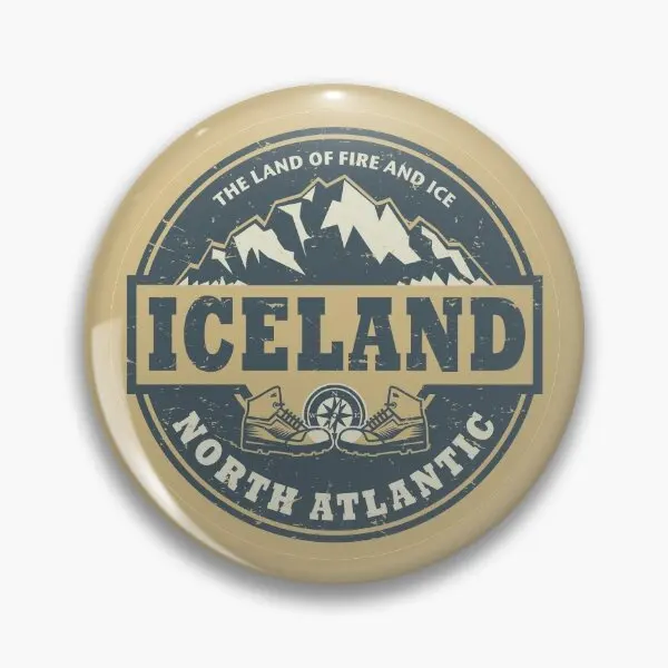 Pin de botón suave del Atlántico del Norte de Islandia, broche creativo, Collar divertido, regalo para mujer, amante, sombrero de moda bonito de dibujos animados, ropa de Metal