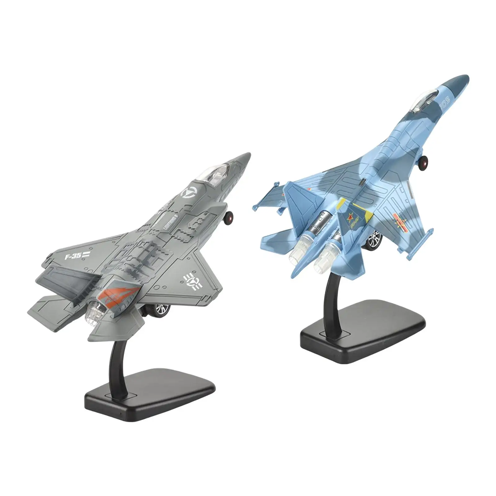 1/100 Scale SU35 Fighter Model Aircraft Model with Display Stand Airplane Model for Bedroom