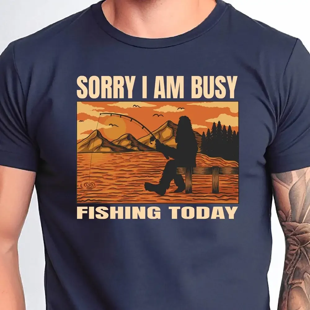 Футболка «Извините, я зайнятая рыбалка сегодня», силуэт большого стопы, папа, которая любит подарок на день отца