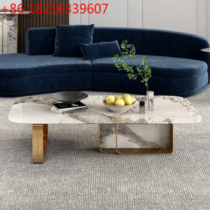 YAO light luxury rock panel TV cabinet combination modern simple rectangular living room high-end storage tea table