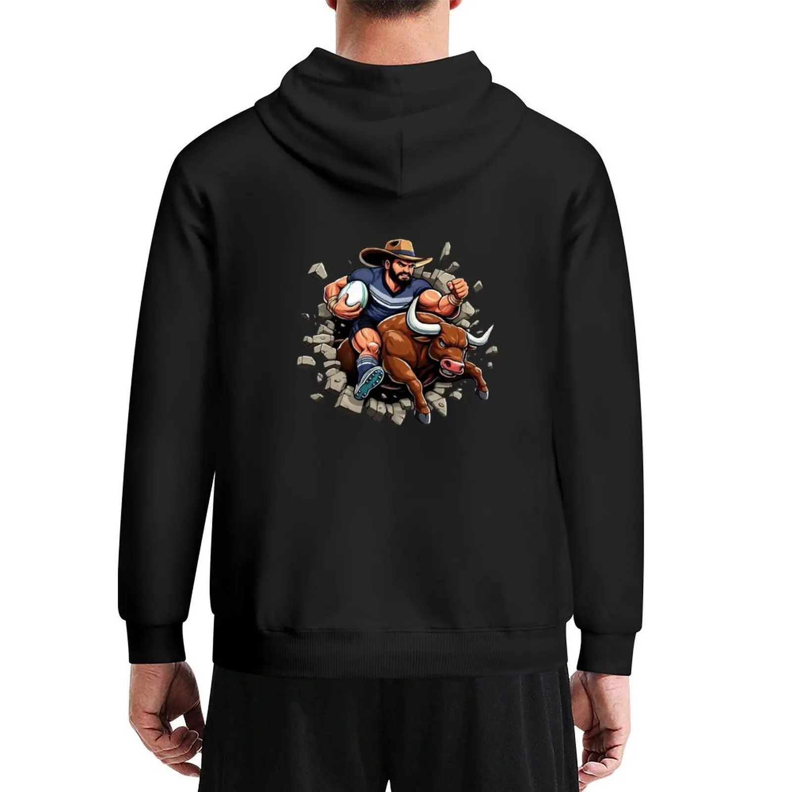 

North Queensland Cowboys Smash Through Hoodie winter clothes men's clothing hooded shirt hoodie streetwear