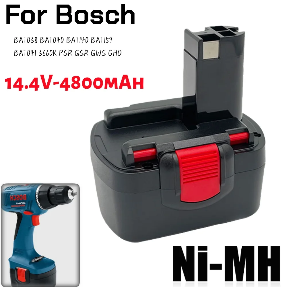 

14.4V 4800mAh Rechargeable Battery for Bosch BAT038 BAT040 BAT140 BAT159 BAT041 3660K NI-MH PSR GWS GHO