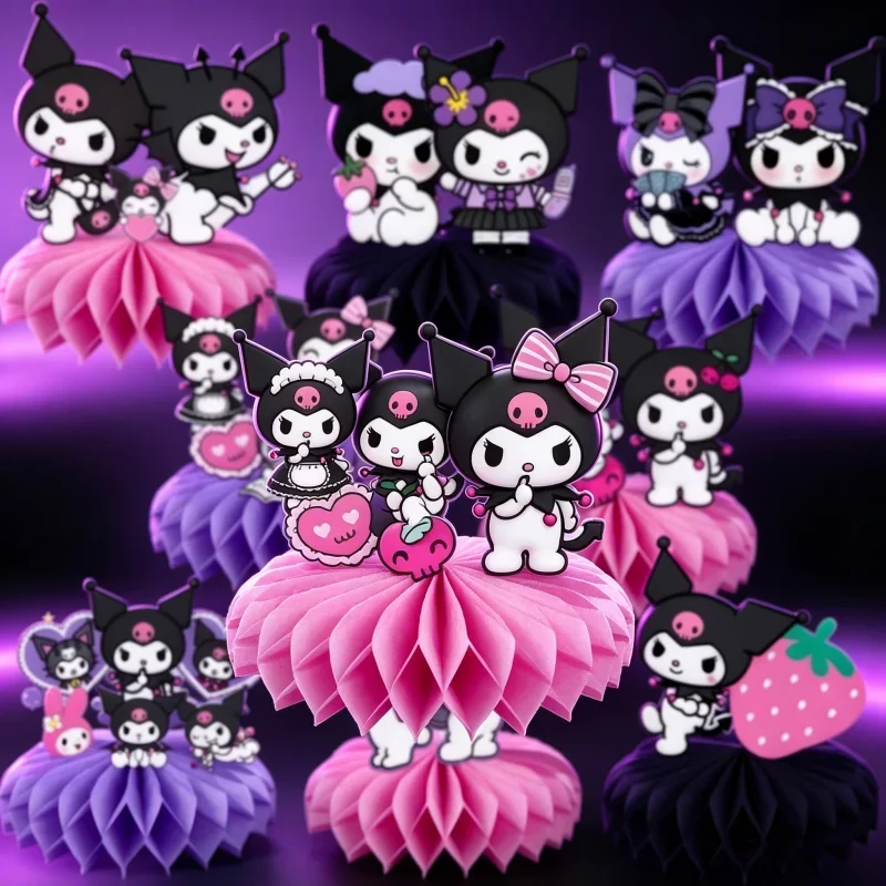 Cartoon Kuromi My Melody Themen-Folienballons Set Latexballons Kindergeburtstagsparty Dekoration Zahlenballon Globos – Detail 3