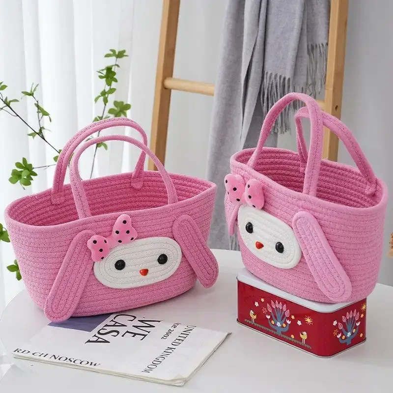 Nueva bolsa de cosméticos Sanrios, bolsa de recuerdo con figura de Anime My Melody de dibujos animados, cesta de transporte, bolsa de almacenamiento de gran capacidad para mujer