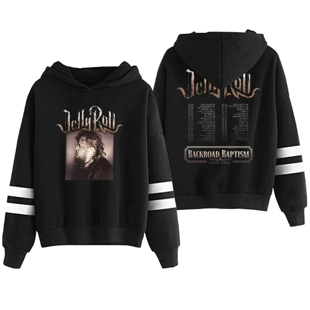 Jelly Roll Profile Photo Hoodie Backroad Baptism Tour 2023 Pocketless Parallel Bars Sleeve Sweatshirts Women Men Fashion Clothes