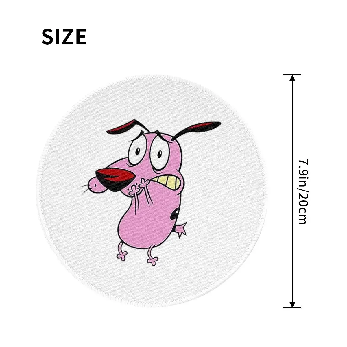 Cute Courageous Cowardlys Dog Round Mouse Pad Computer Keyboard Mouse Mat Gamer PC Desk Mat Office Table Mats