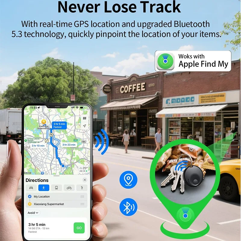 

Mini Anti loss Locator Wallet Keychain Smart Tag Bluetooth Tracker Key Item Finder Use Find My (IOS Only)