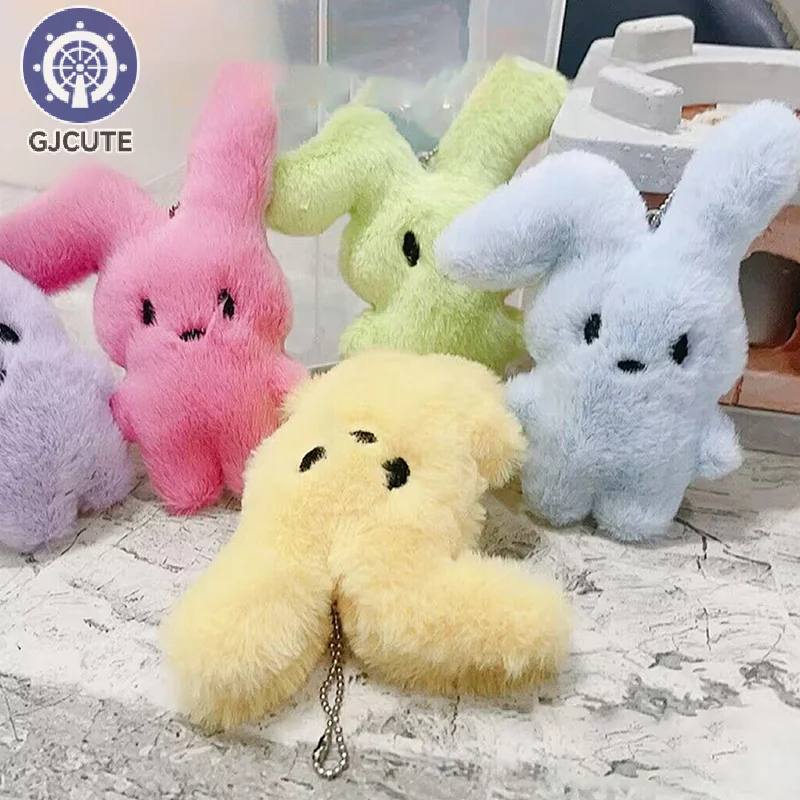 Cartoon Plush Keyring Soft Cute Rabbit Doll Keychain Backpack Car Key Hanging Pendant Ornaments For Children Girls Gift