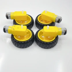 4pcs/lot Dual Shaft TT Gear Motor and Plastic Tire Tyres Wheel DC Motor Engine Kit 3V 5V 6V 7.4V Suitable for Arduino Smart Car