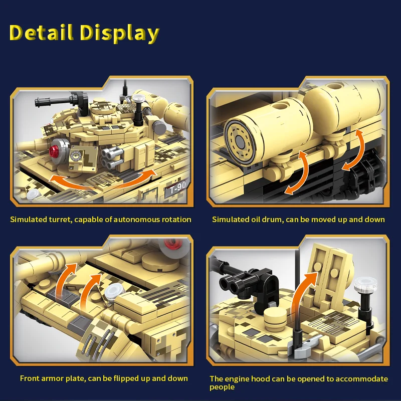 TINSOL Neue 648PCS Baustein Tank Modell Pädagogisches Puzzle Spielzeug für Kinder Baustein Geschenk Set Baustein Spielzeug modell – Detail 8