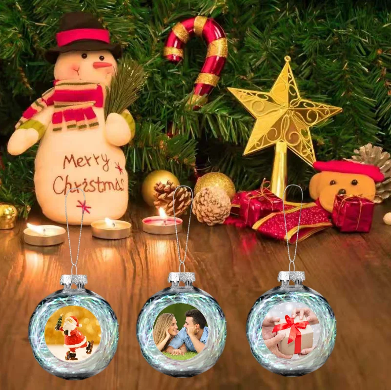 Personalised Christmas bauble - 2.36/3.15IN custom photo Christmas bauble with hanging loop, suitable for festive decoration