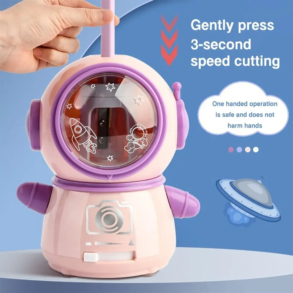 Automatically Enters Lead Electric Pencil Sharpener Anti Sticking Lead Astronaut/Panda Design Automatic Pencil Sharpener