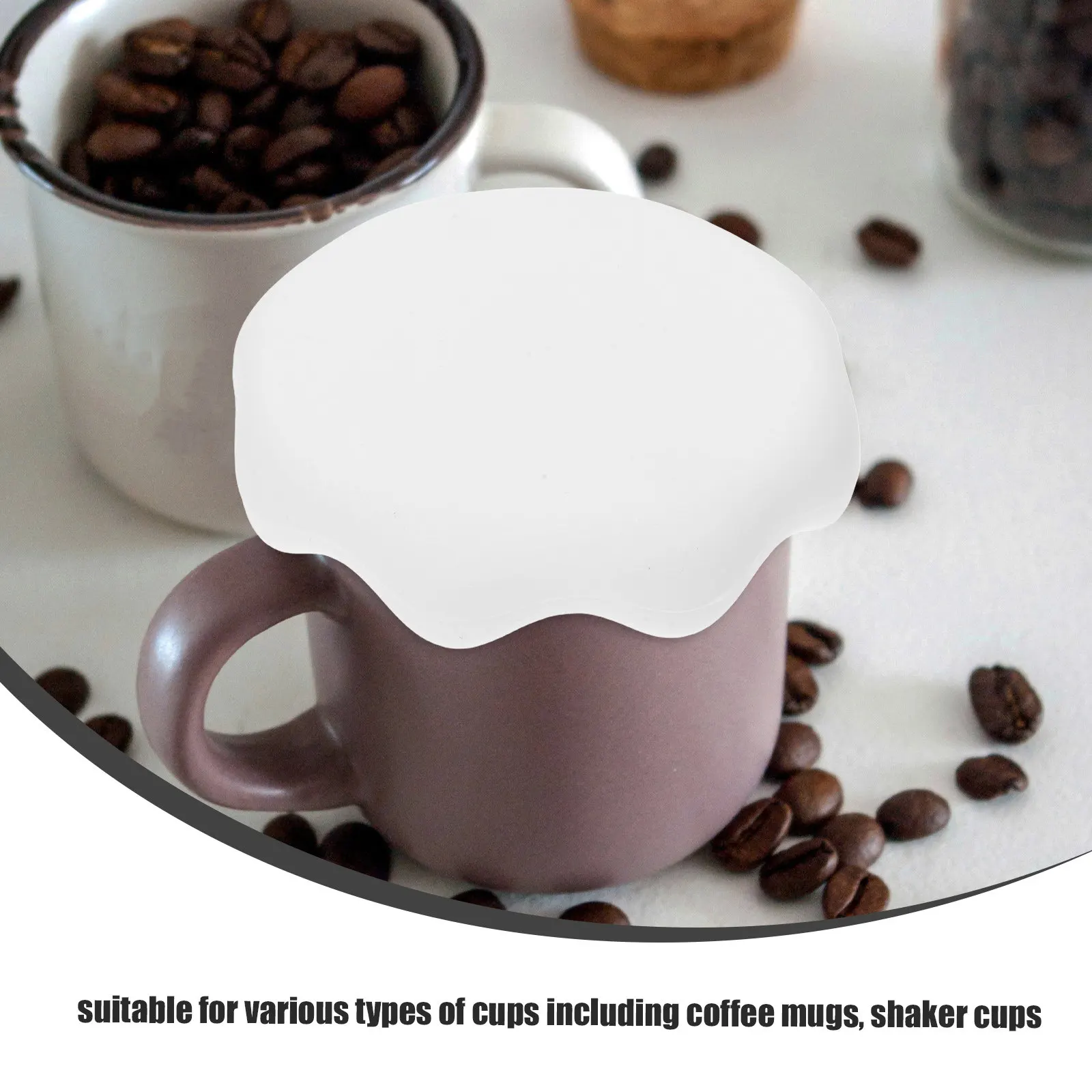 2Pcs Reusable Silicone Mug Covers Versatile Dustproof Leakproof Fit Most Mugs Coffee Ceramic Shaker Home Essentials