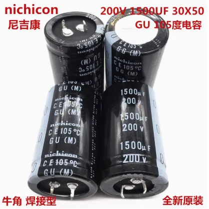 1PCS-20PC 200V1500UF 30X50 nichicon capacitor 1500UF 200V 30*50 GU 105 degrees high quality