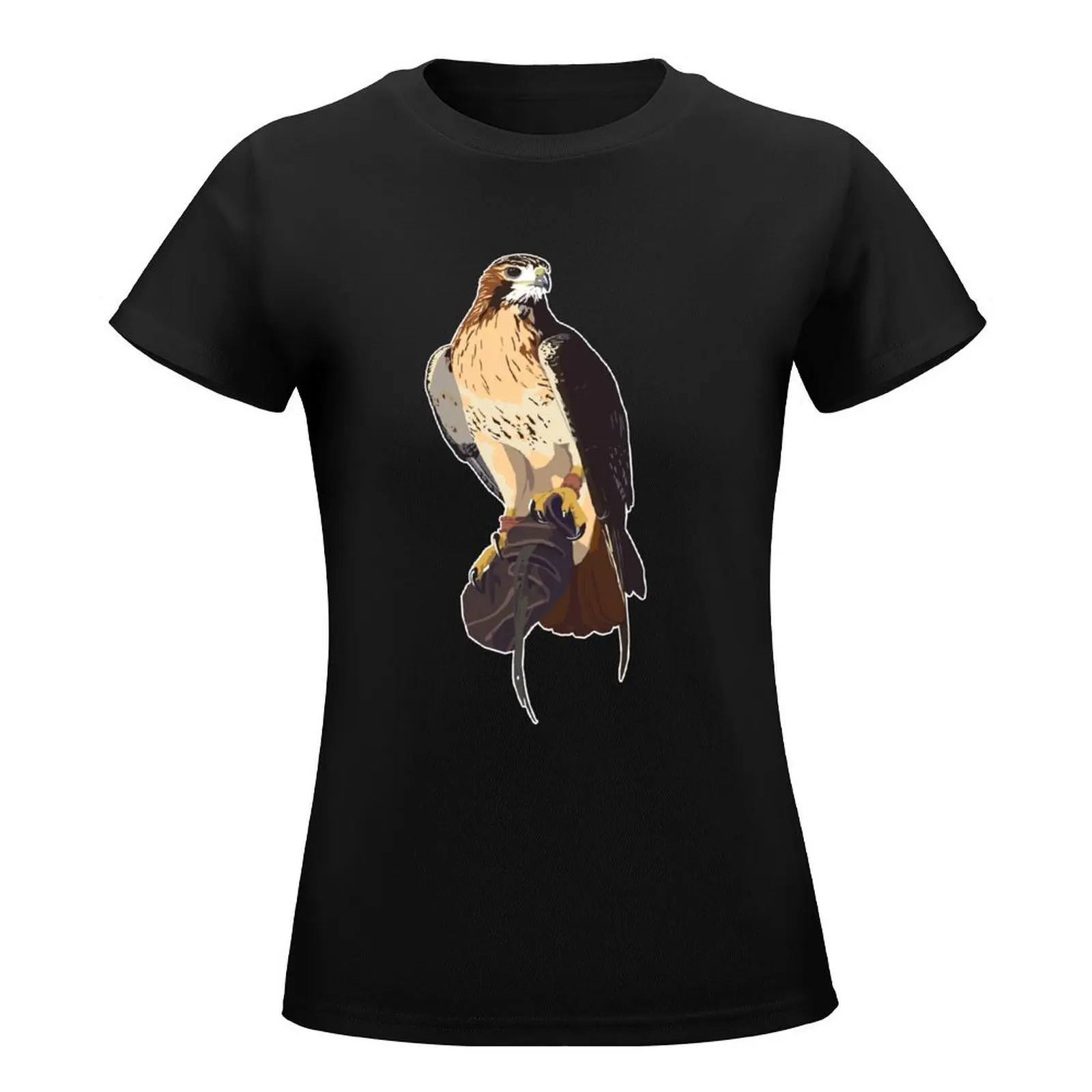 Red-Tailed Hawk on Glove T-Shirt funny Blouse anime clothes hippie clothes Woman fashion