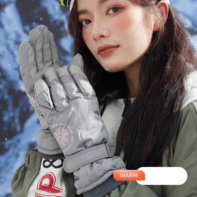 Ski Gloves Cycling Warm Gloves Fashionable Plush Waterproof Couple Gloves Men's Women's Windproof Non Slip Gloves 2025 New