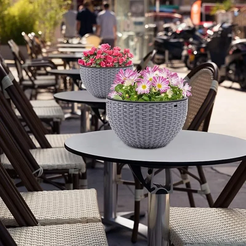 Round Hanging Basket Resin Plant Pot Holder Plastic Flower Garden Pot Indoor Outdoor Hanging Planter