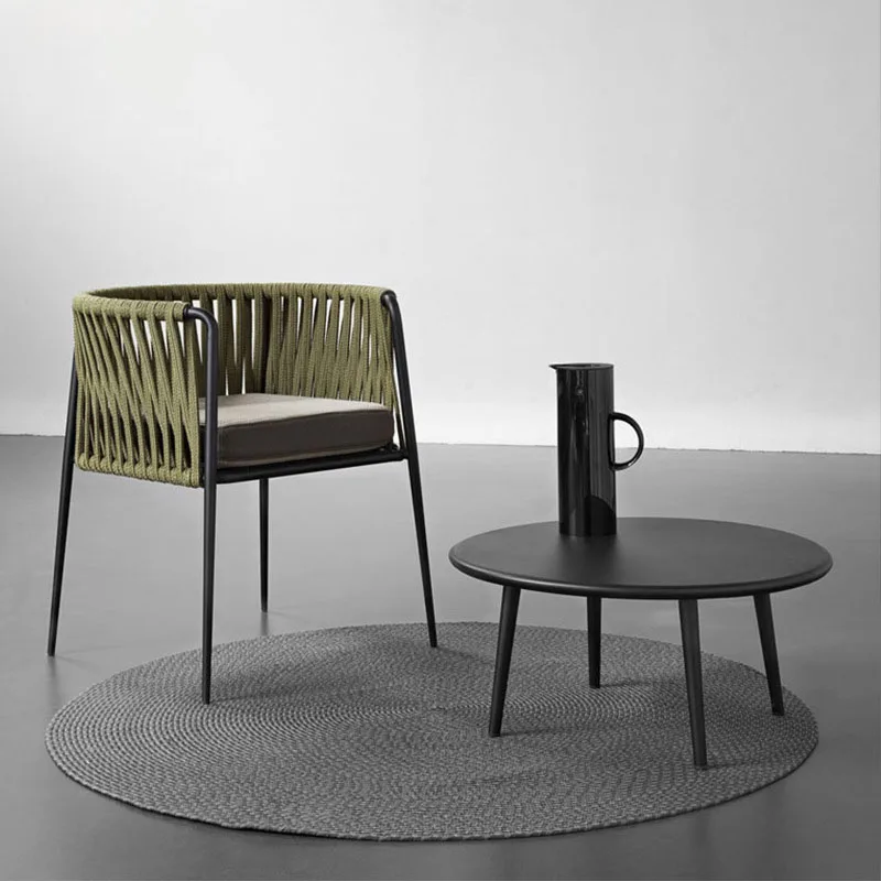 

Hot Sales Aluminum Outdoor Luxury Furniture Villa Hotel Leisure Balcony Small Table And Chair Furniture Rattan Chair