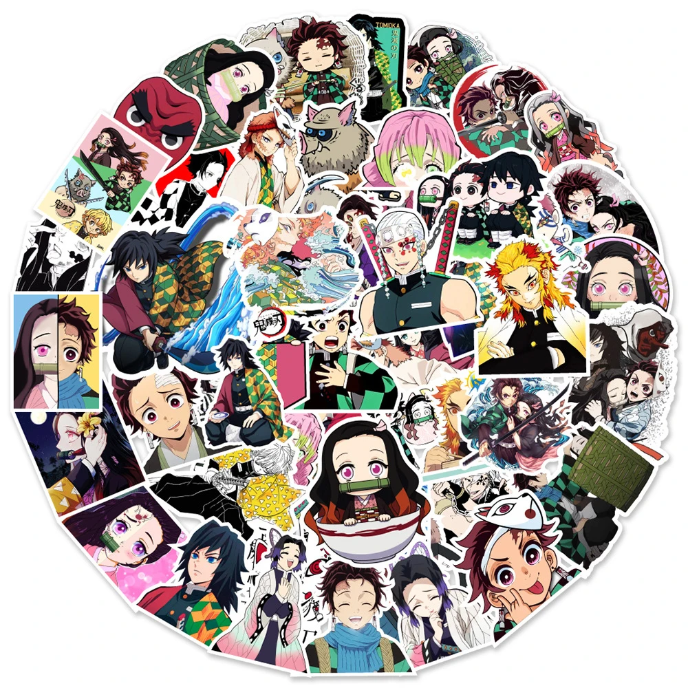 10/30/50pcs Demon Slayer Stickers Cool Anime Decals Decoration DIY Luggage Motorcycle Phone Cartoon Graffiti Sticker Toys Gifts