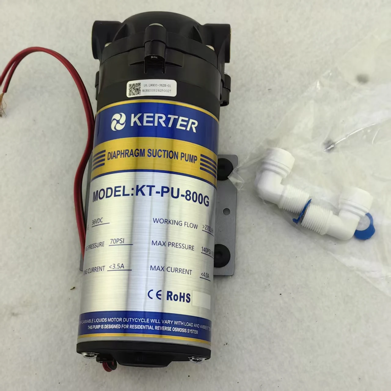 DC 36v 800gpd water purifier RO Booster water Pump self priming pump Reverse Osmosis System Pressure Increase G3/8 port