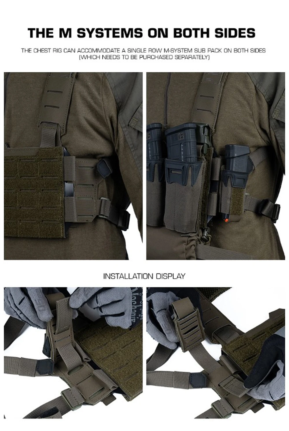 Taktische Brusttasche mit Modularem, Skalierbarem MOLLE-Frontpanel, Atmungsaktive HX-Weste für Outdoor-Jagd und Airsoft – Detail 16