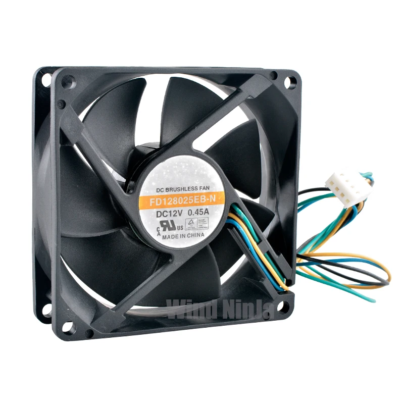 

FD128025EB-N 8cm 80mm fan 80x80x25mm DC12V 0.45A 4pin Dual ball bearing cooling fan for chassis CPU