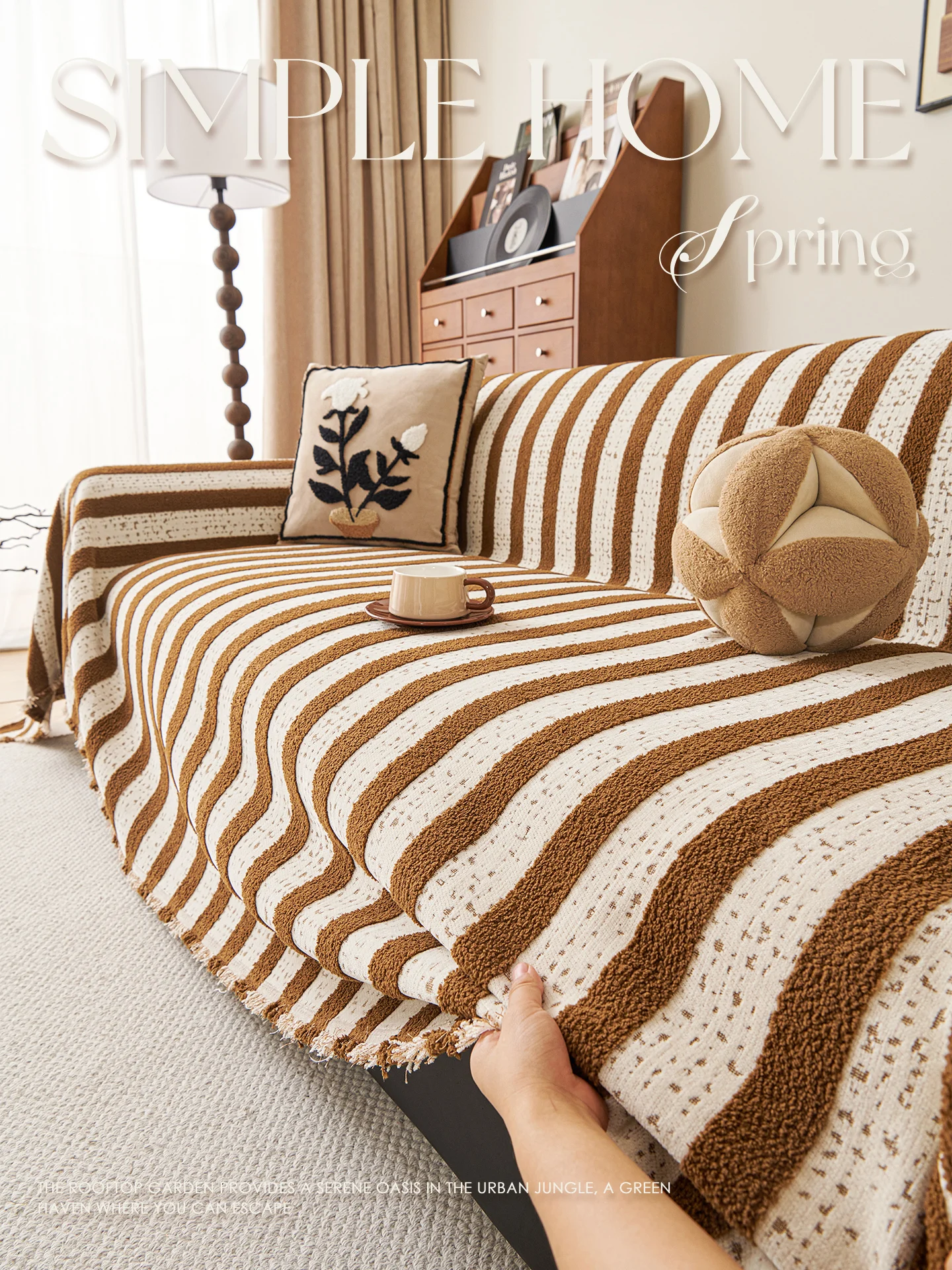 غطاء أريكة كلاسيكي مخطط متعدد الألوان من الشنيل غطاء كامل مقاوم للقطط غير قابل للانزلاق لشكل L ومقعد 2/3/4 #4