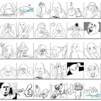 10/30/62張情緒崩潰惡搞頭像卡通貼紙 DIY手機筆記型電腦行李箱滑板塗鴉貼紙 兒童玩具 12 最佳銷售 滑稽的貼紙 - №1