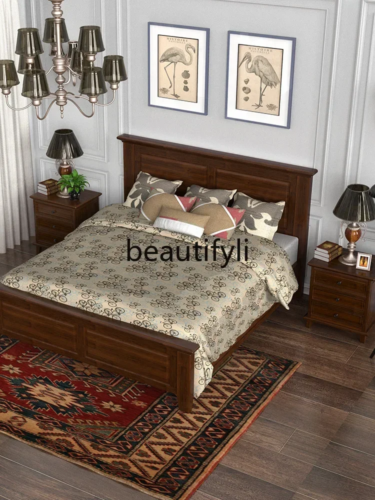 D5556  C American solid wood advanced invisible bedside table integrated safe 024 new anti-theft fingerprint paword