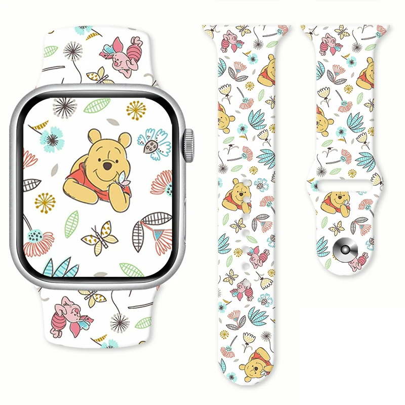 

Winnie the Pooh Strap for iWatch 11 10 9 8 Silicone Band Replaceable Bracelet for Apple Watch 46mm 44mm 42mm 41mm 38mm Watchband