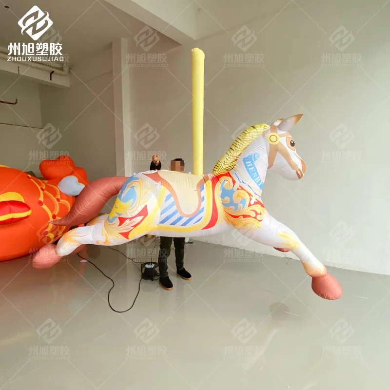 Inflatable Cartoon Colored Dreamy Hanging Horse Prop Decorative Prop for Circus, Amusement Park and Magic Troupe Performances