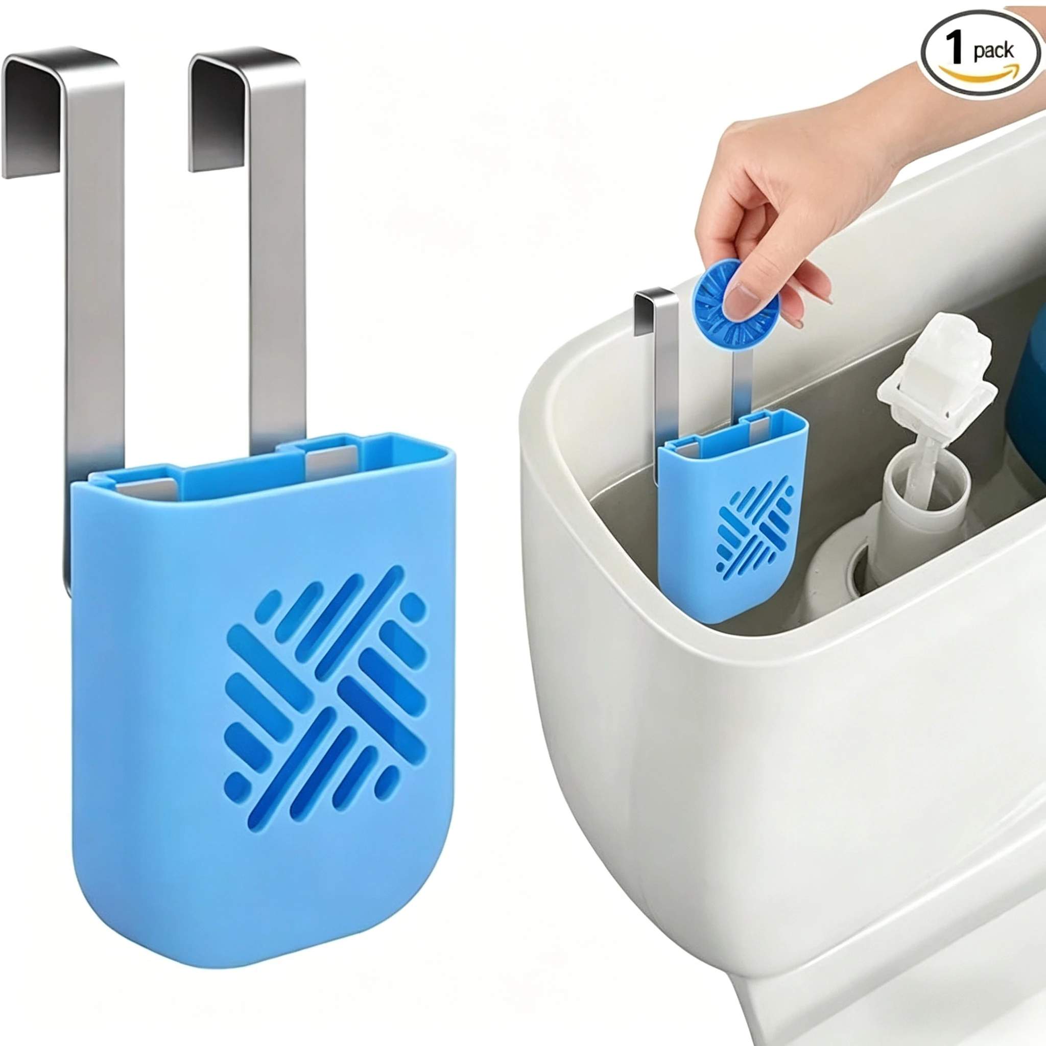 1/2Pcs Toilet Tank Cleaning Tablet Holder' , Hanging Toilets Bowl Cleaner Carrier for Preventing Dissolved Residue From Pollutin view 2