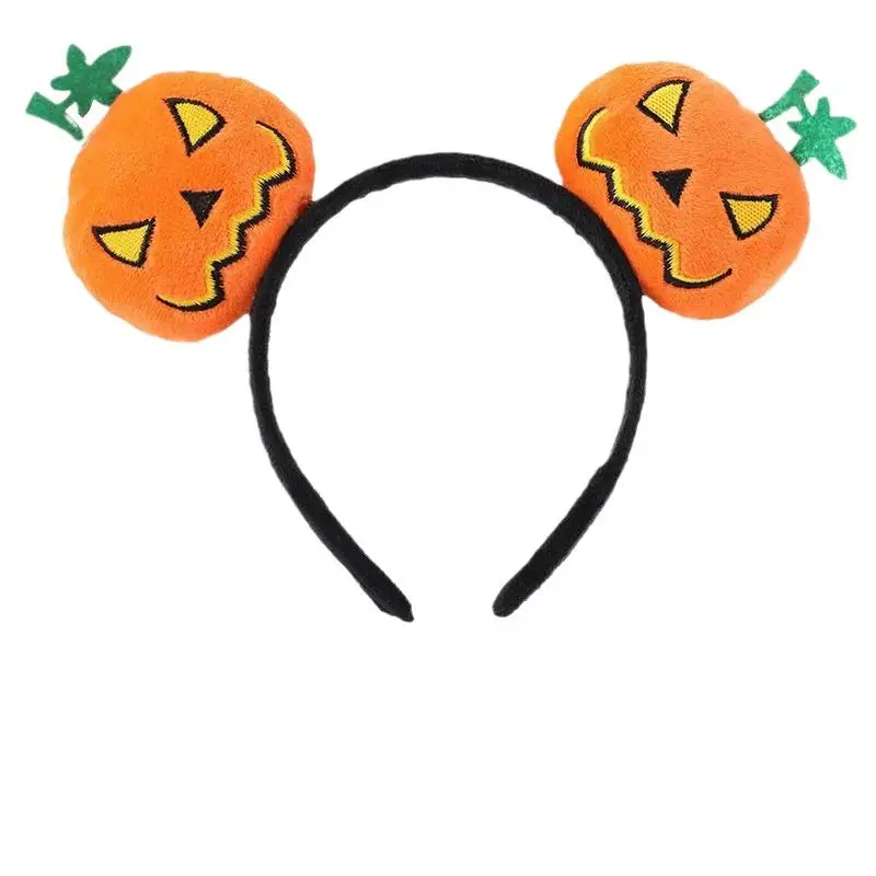 Halloween-Kürbis-Stirnband Festliches Kostüm-Accessoire Niedliches Cartoon-Puppen-Haarband Dunkler Stil Persönlichkeits-Trend Unisex-Kopfbedeckung – Detail 2