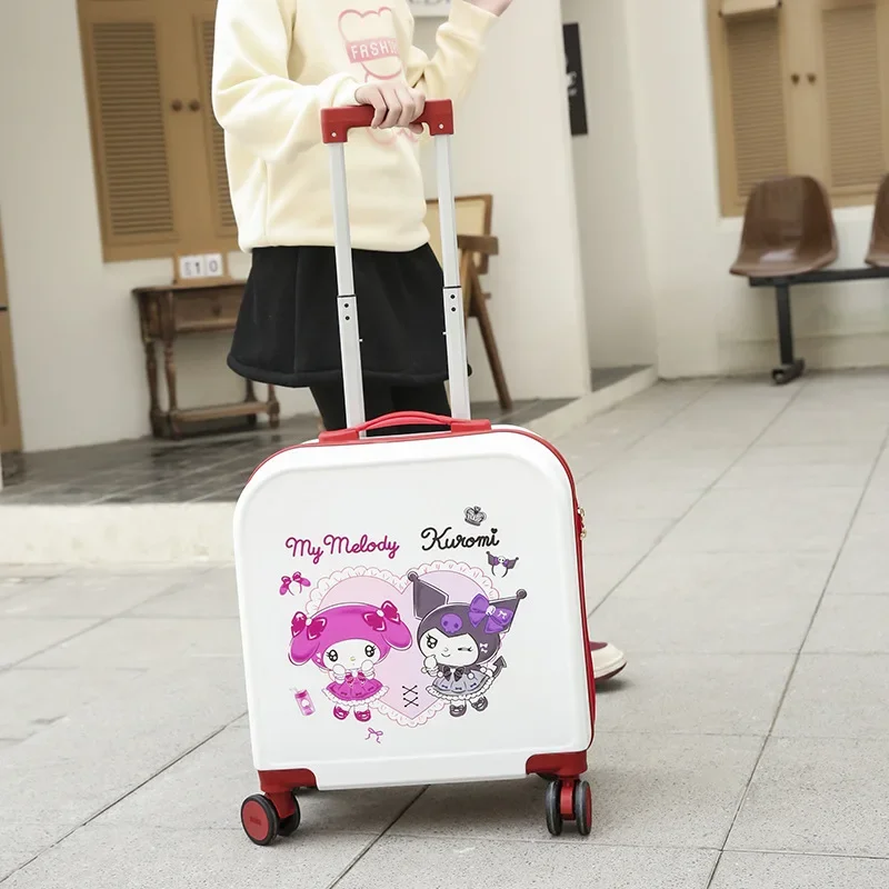 مرحبا كيتي الكرتون الطفل حقيبة سانريوس الأطفال الأمتعة فتاة صغيرة 20 بوصة كلمة المرور الصعود صندوق طالب حقيبة سفر