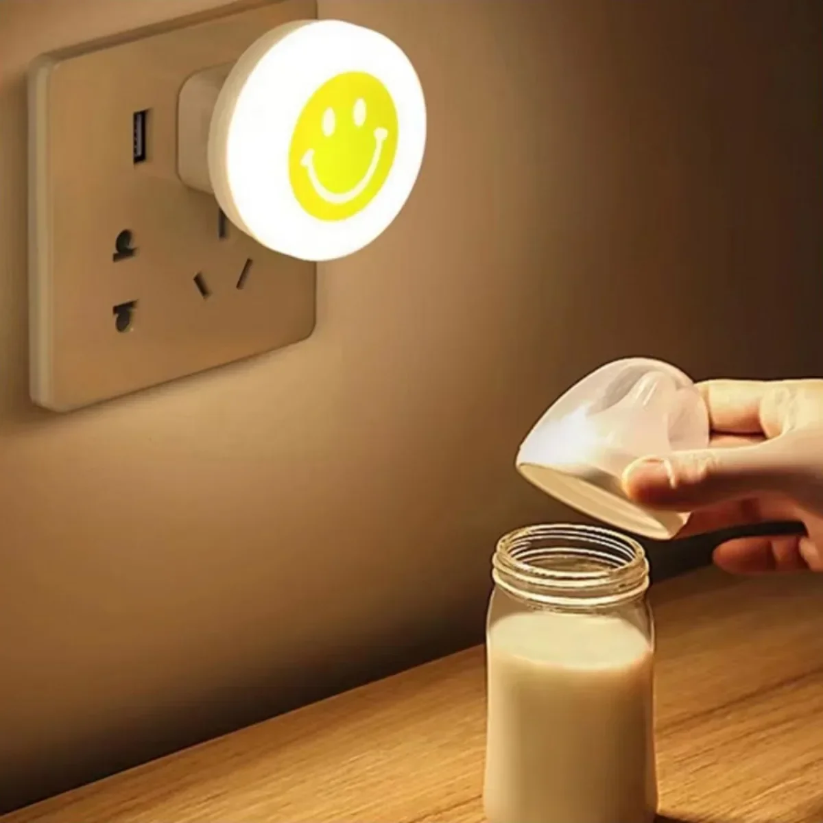 2PC LED Night Light USB Plug in Wall Night Lamp Bathroom Home Kitchen Hallway Staireway Bedroom Toilet Nightlight  LT073