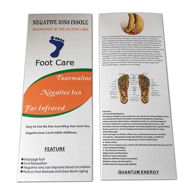 Customized. English Negative Ion Insoles // Silicone Foot Acupoint Anti-Foot Odor Anti-Odor Insoles Factory