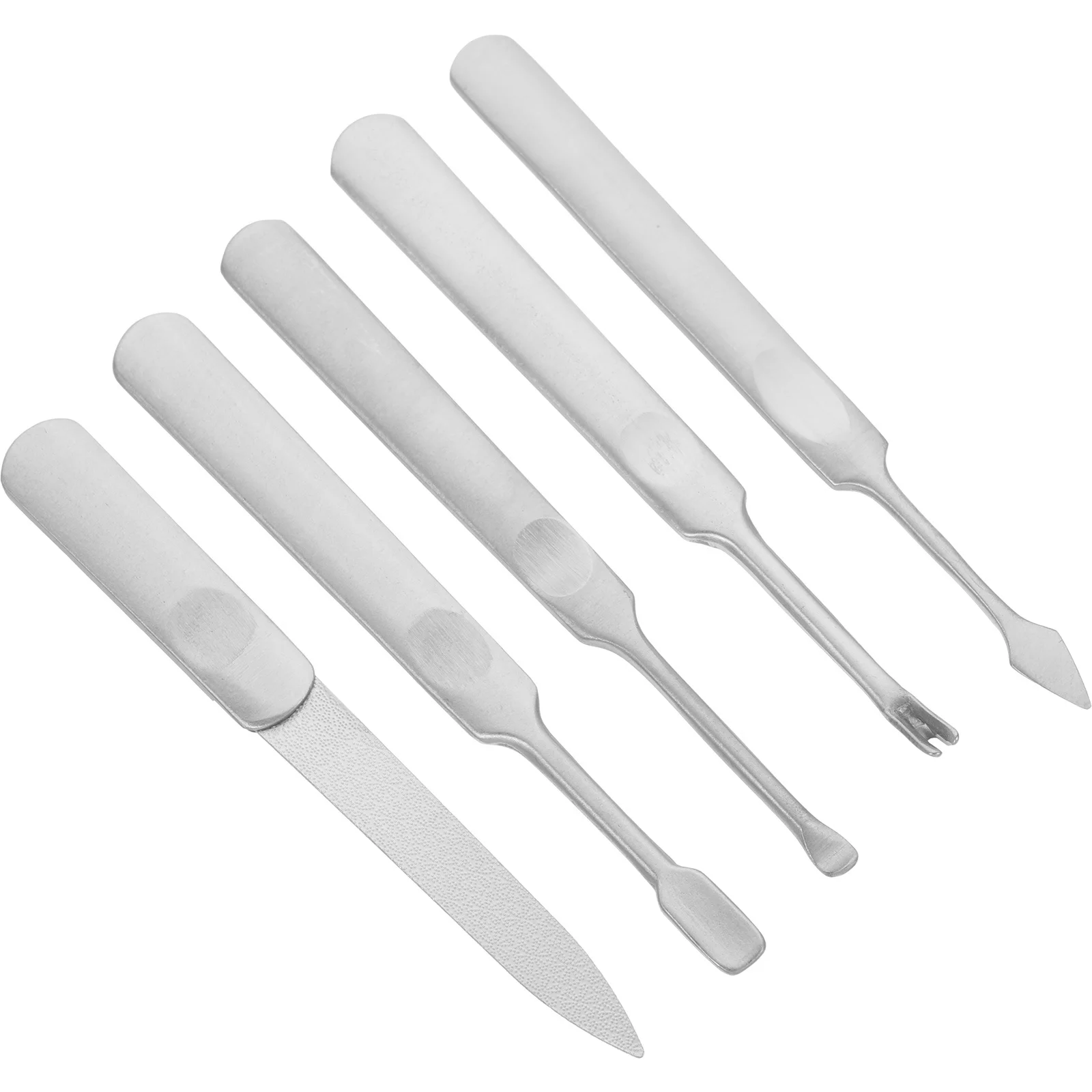 5pcs Stainless Steel Nail Grooming Kit Manicure Set For Cuticle Care Pedicure Tools At Home Includes Nail File Flat Callus