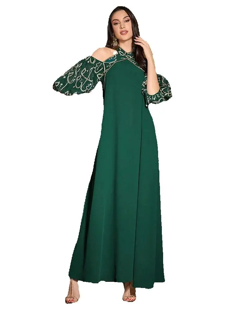 

Elegant Embroidery Abayas for Women Eid Djellaba Muslim Dress Dubai Turkey Kaftan Femme Musulmane Marocain Caftan Islam Evening