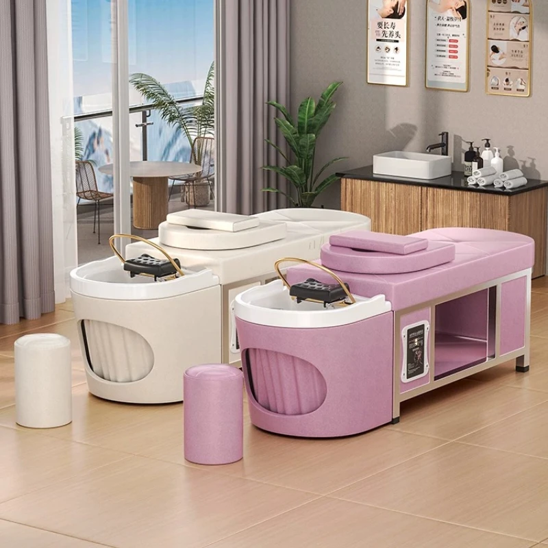 Styling Wash Chair Shampoo Bed Salons Machine Reclining Shampoo Bed Luxury Sillas Para Salones De Belleza Beauty Salon Furniture